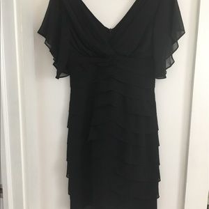 Black chiffon cocktail dress